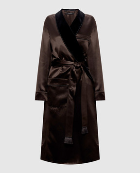 Tom Ford Brown pajama-style puffer coat WSL006FAX1868