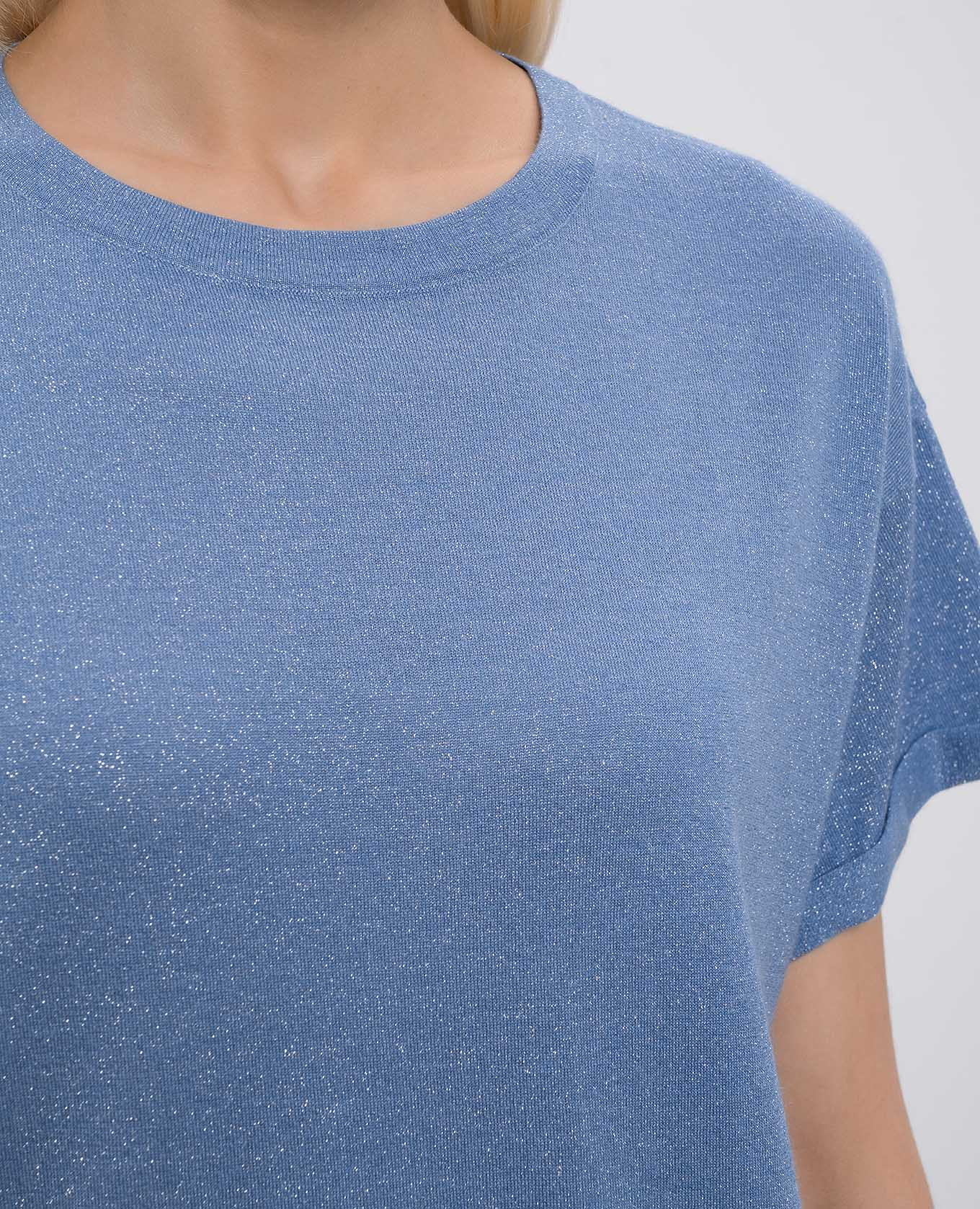 

Blue cashmere and silk T-shirt Brunello Cucinelli, Light blue