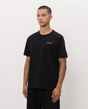 Off-White Black t-shirt with logo print 44MAA16MF26J00M