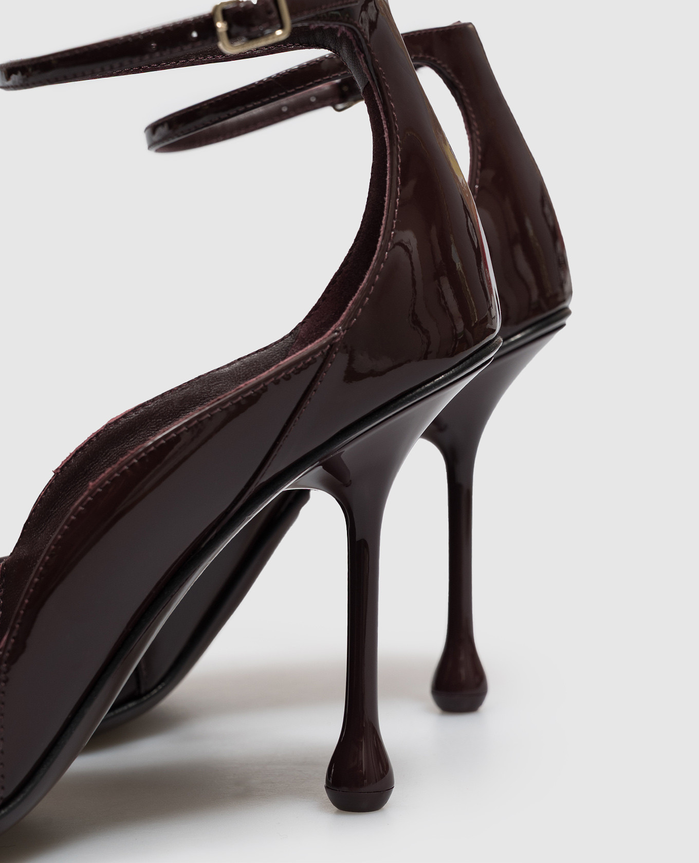 Quinci burgundy leather sandals with eel-like embossing Jimmy Choo 5