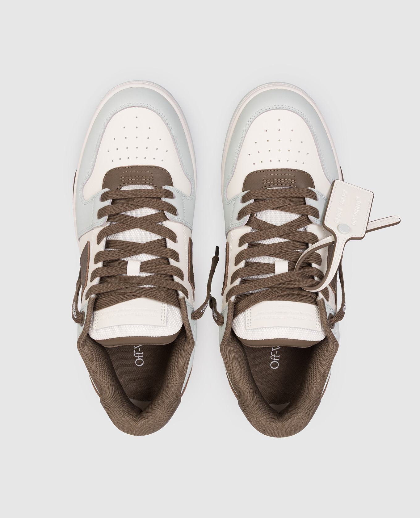 

Out Of Office blue leather sneakers with contrast logo Off-White, Light blue