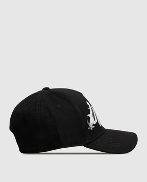 Palm Angels Black cap with logo print PAMLB001FB008w