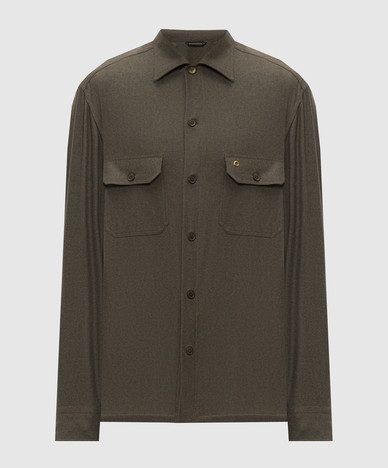 Green cashmere shirt