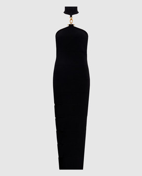 Balmain Black dress with slits GF1RP880KJ42