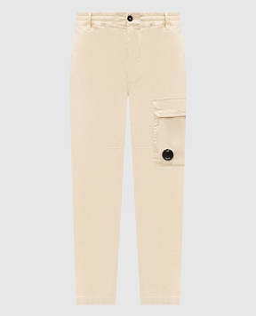 C.P. Company Beige pants with a patch MPA135A005694G
