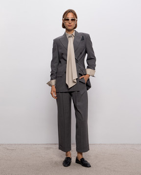 Brunello Cucinelli Gray double-breasted jacket with wool M0W077038P