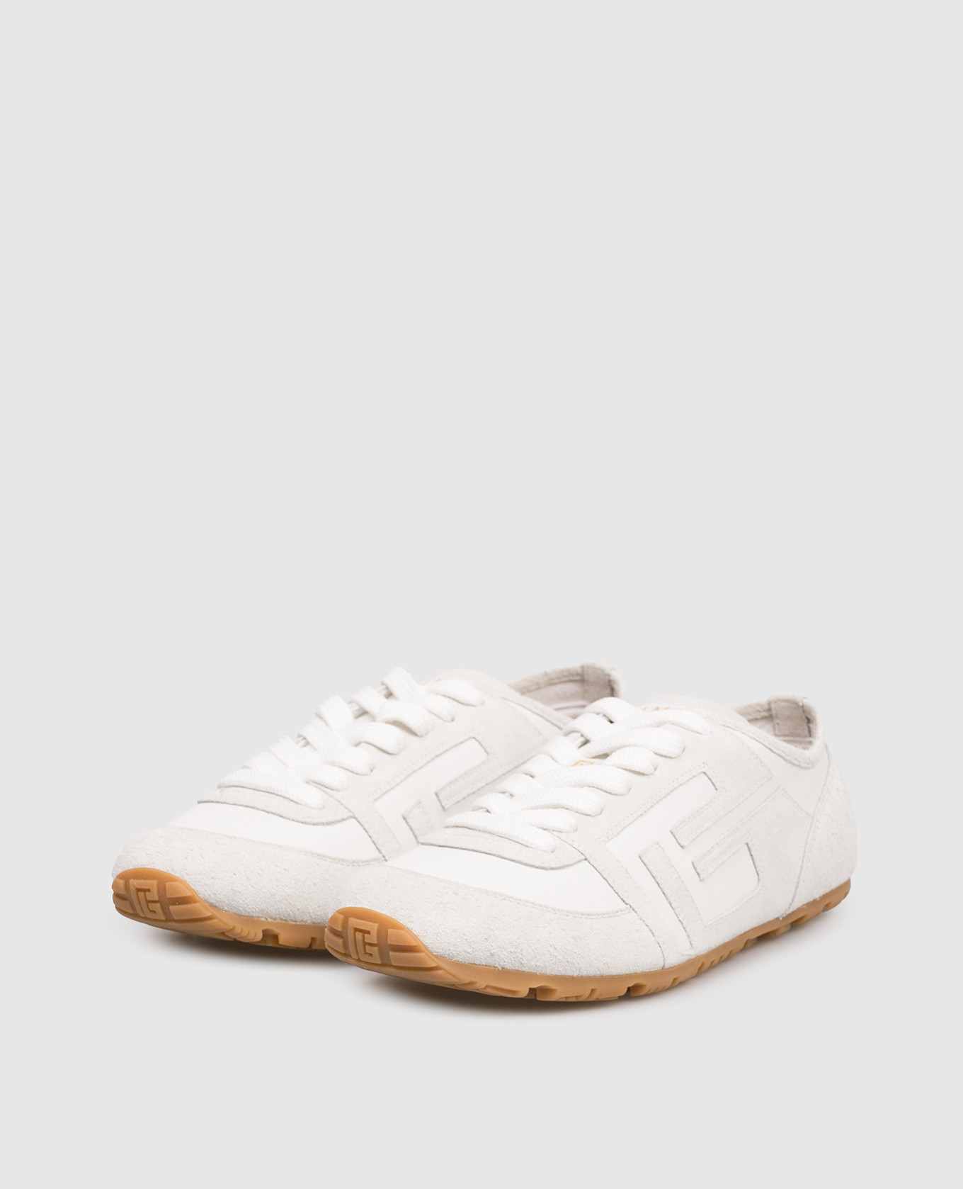 

White leather Racer 45 sneakers Balmain