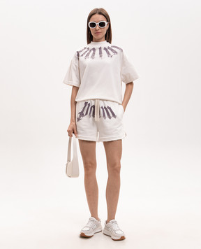Palm Angels White shorts with logo print PWCI017S26FLE001