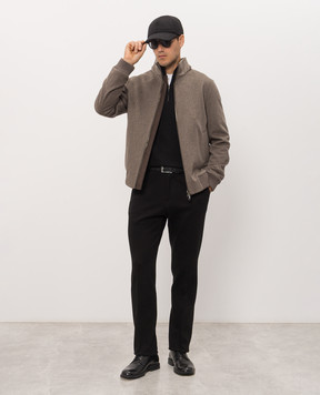 Peserico Black wool and cashmere jumper with zipper R59531F129V470