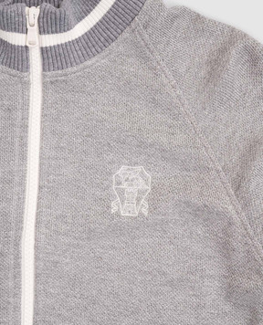 Brunello Cucinelli Children's gray sports jacket with lurex BG930E892B