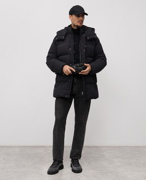 Trussardi Black quilted jacket with logo F008M000013NMO805N12