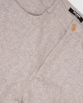 Balmain Children's gray pants with wool BZ6H80I0341810