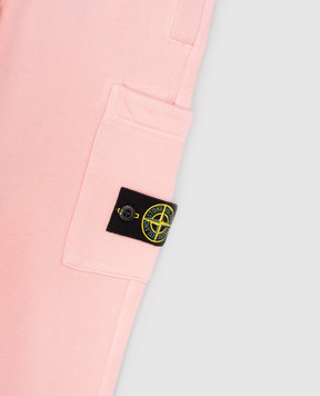 Stone Island Kids' pink joggers with logo patch K2S166200001S0A2014