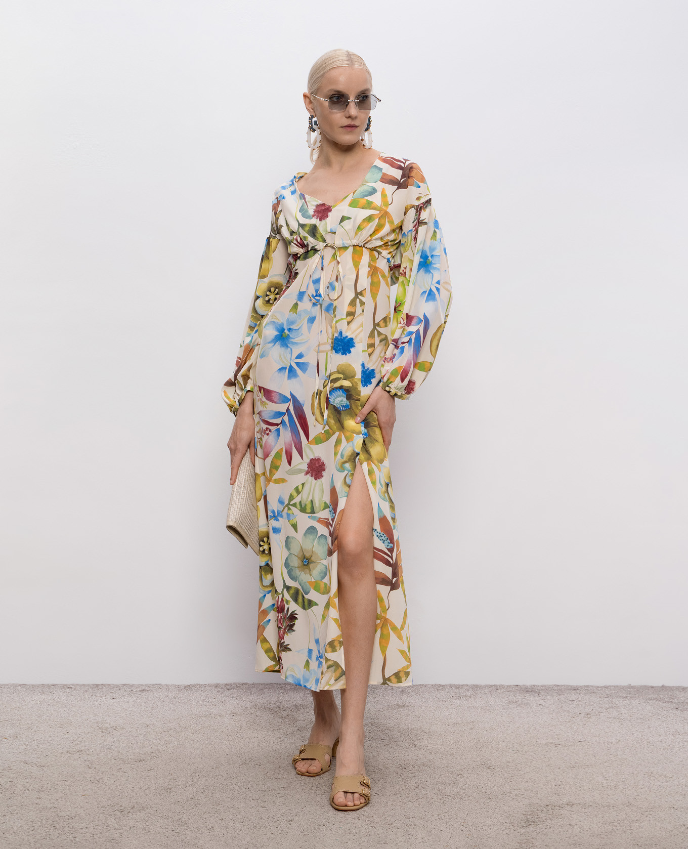 

INCANTO ivory silk dress with bolero Momoni, Beige