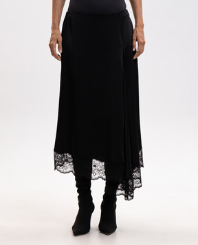 Alexander McQueen Black skirt with lace A000DCQEAAL
