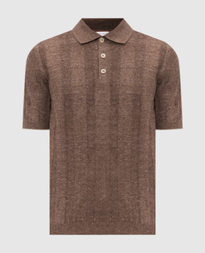 Brunello Cucinelli Brown polo with linen M2L707815