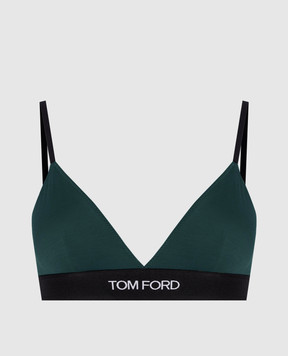 Tom Ford Green bralette with logo pattern BRJ009JEX011