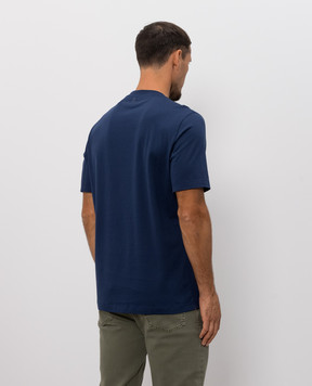 Brunello Cucinelli Blue T-shirt with embroidered inscription M0B138518