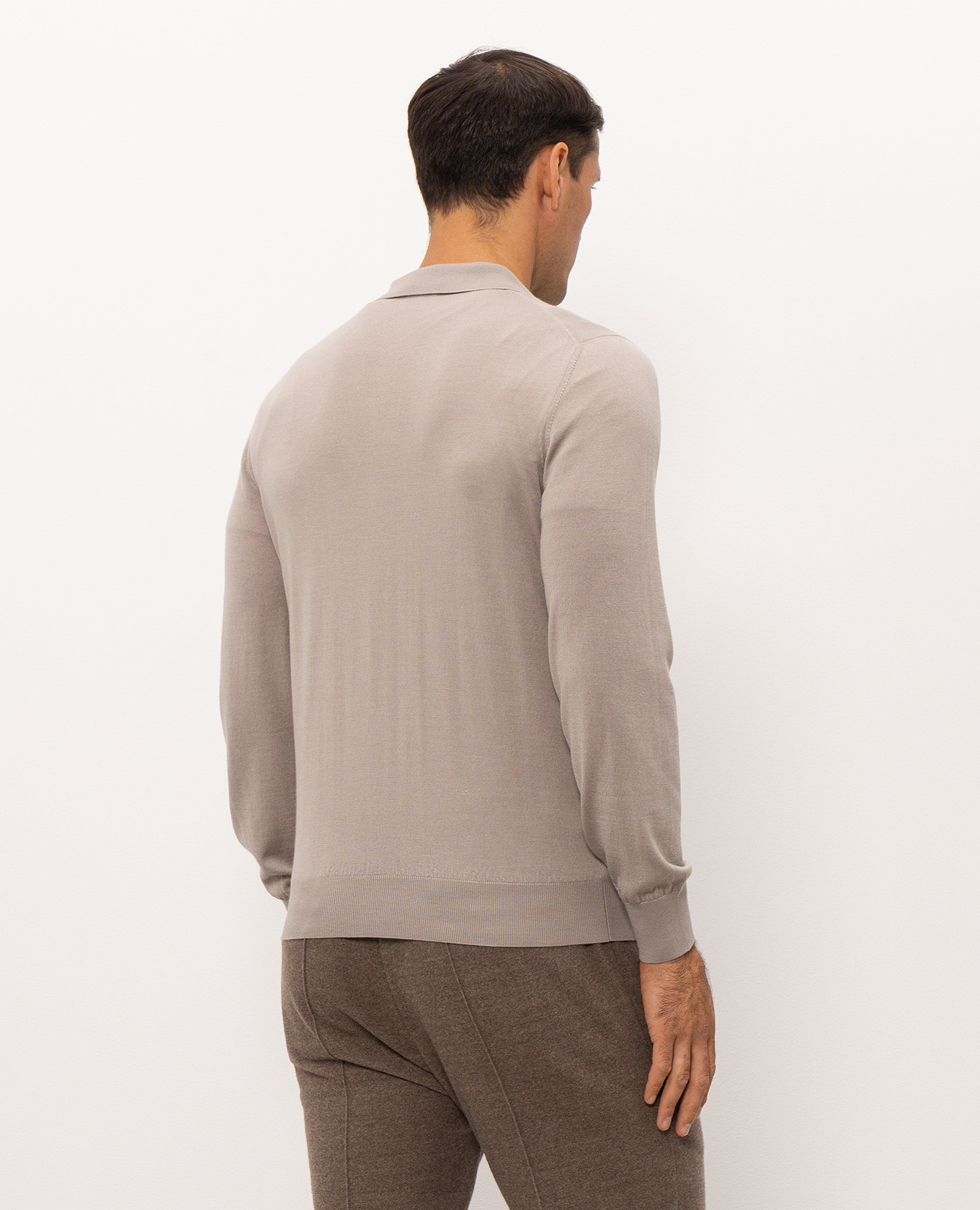Beige wool, silk and cashmere polo shirt Doriani Cashmere 4