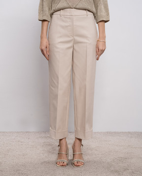 Peserico Beige pants with a monil chain A04576J001953