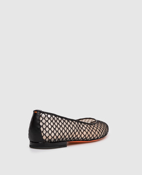 Santoni Black ballet flats WASE72200HA2NGHA
