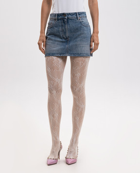 Valentino Blue denim shorts with a frayed effect 9B3DD22DACF