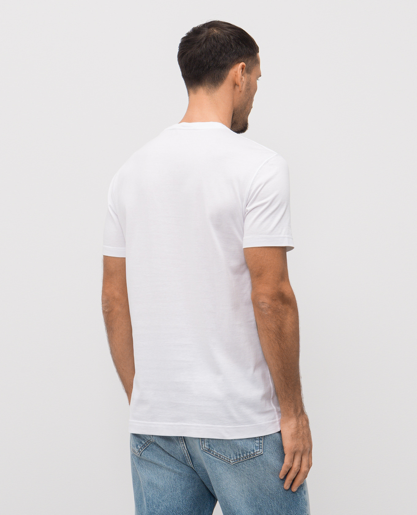 White T-shirt with logo embroidery Dolce&Gabbana 4