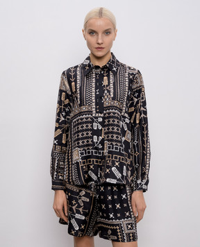 Momoni Black ARLES silk blouse MOSH001MO01