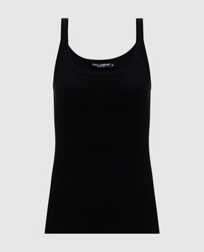 Dolce&Gabbana Black ribbed top F8U09TFU7AV
