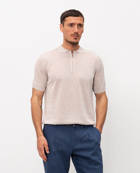 Cashmere&Whiskey Beige polo with linen MS004