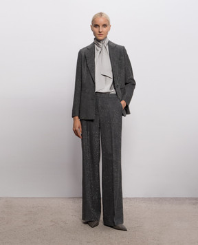 Peserico Gray corduroy jacket with lurex A01202Z05219