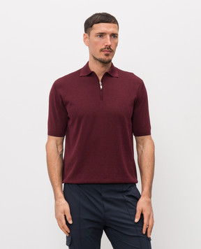 Doriani Cashmere Burgundy polo with silk 18243299299