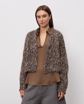 Brunello Cucinelli Brown cardigan with wool MLC350716P