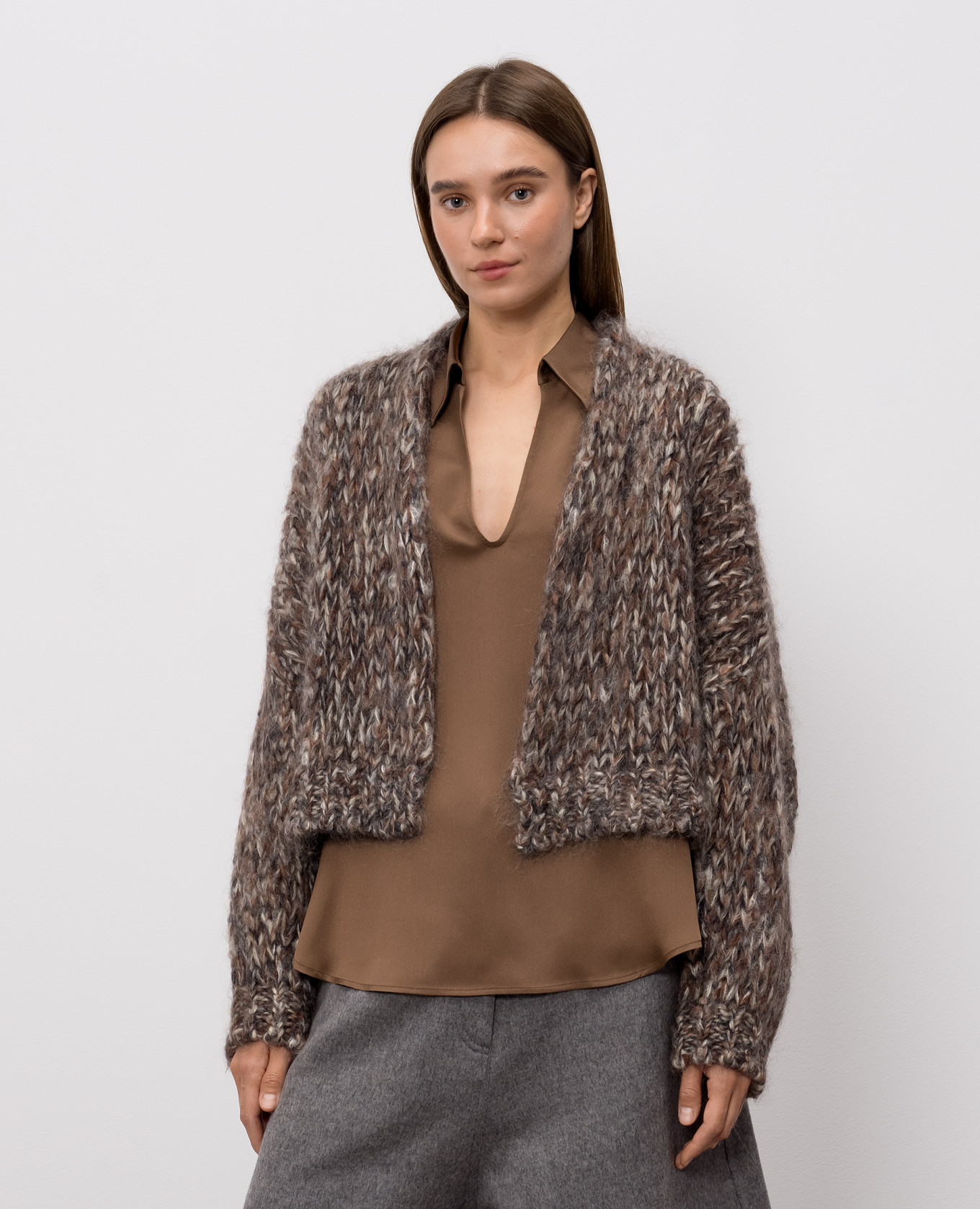 Brown cardigan with wool Brunello Cucinelli 3