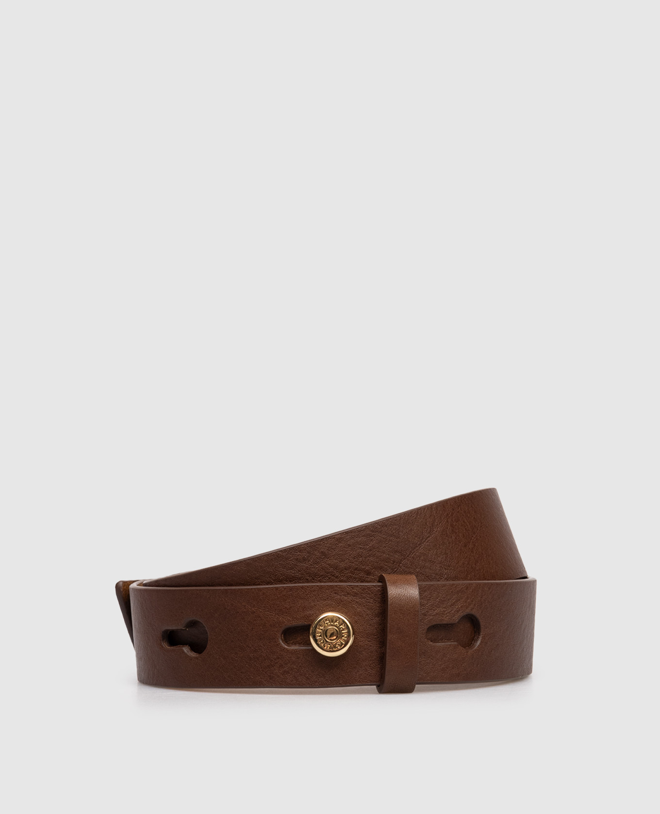 

Brown leather belt with logo Gianni Chiarini