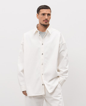 Balmain White denim shirt GH1HC150DG14