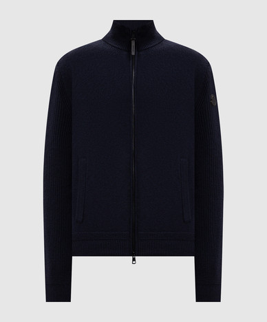 Blue wool and cashmere cardigan