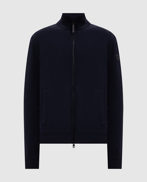 Moncler Blue wool and cashmere cardigan L20919B00013M4281