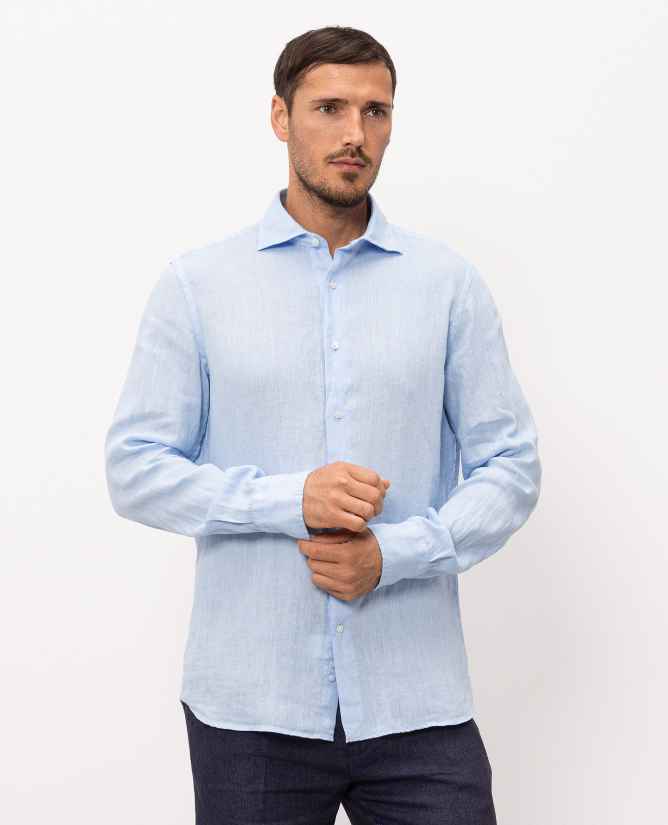 

Blue linen shirt Pini Parma, Light blue