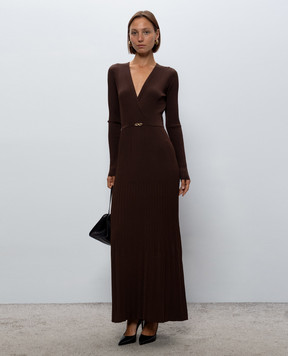 Twinset Brown dress with pleating 262TT3450