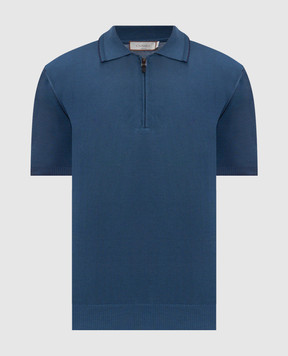 Canali Blue polo with zipper MK02460C1165