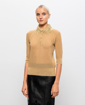 Ermanno Scervino Beige polo with lurex D495L701APCTNYX