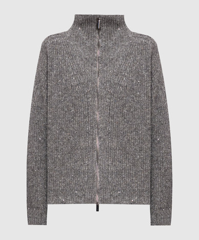Gray cardigan with wool