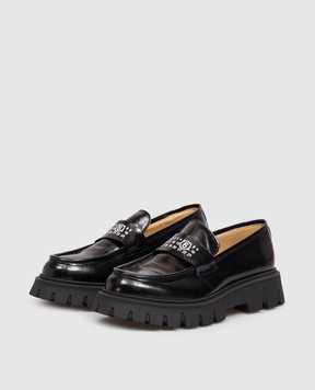 Maison Margiela MM6 Black leather glossy loafers 839353638