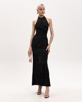 Balmain Black sequin dress with open back HF1RPB85KK09