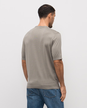 Dolce&Gabbana Khaki silk T-shirt GXX03ZJBSO5