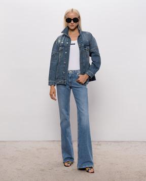 Dolce&Gabbana Blue denim jacket with holes F9U77DG8PR5