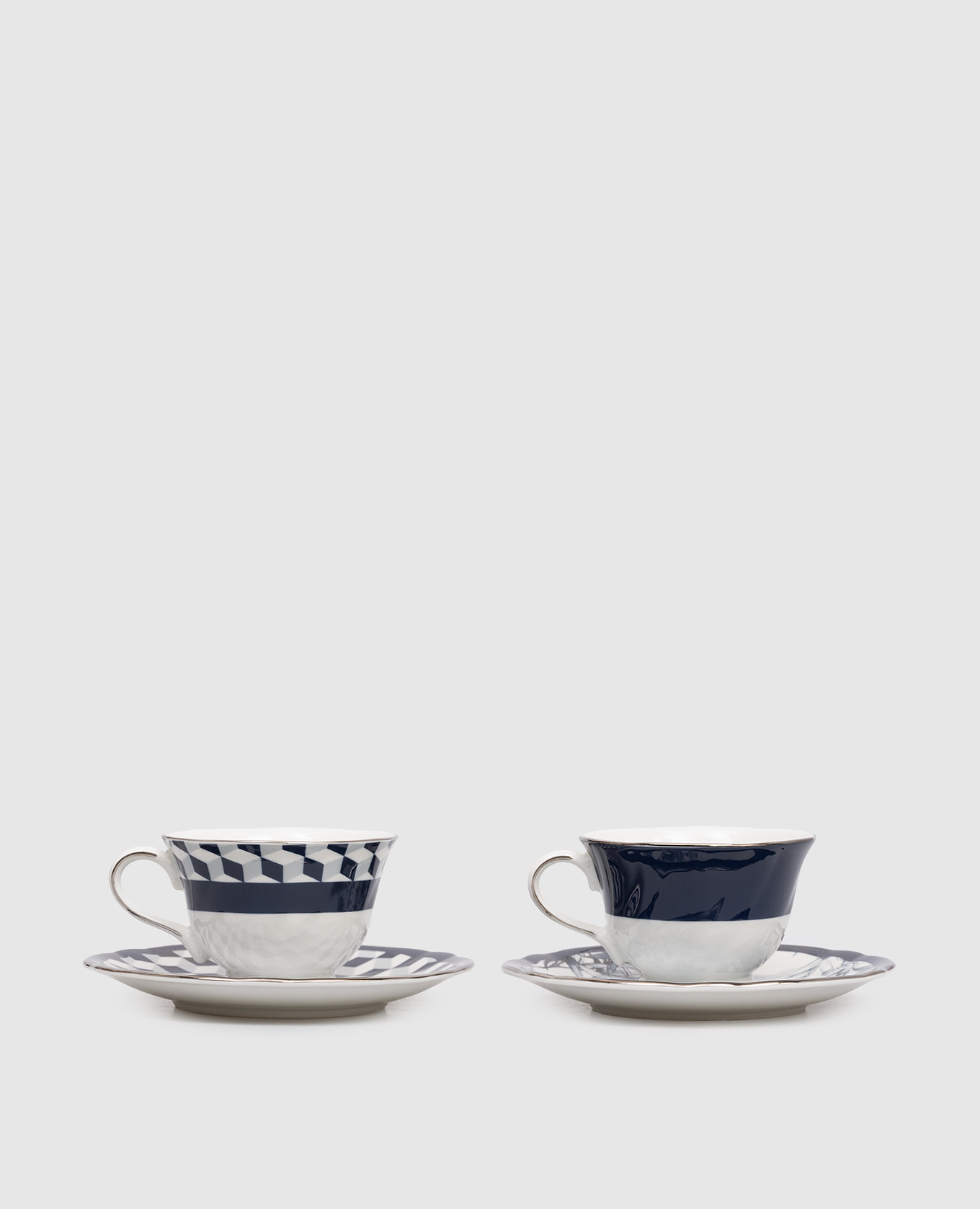 

Versailles porcelain tea cup and saucer set Baci Milano, White