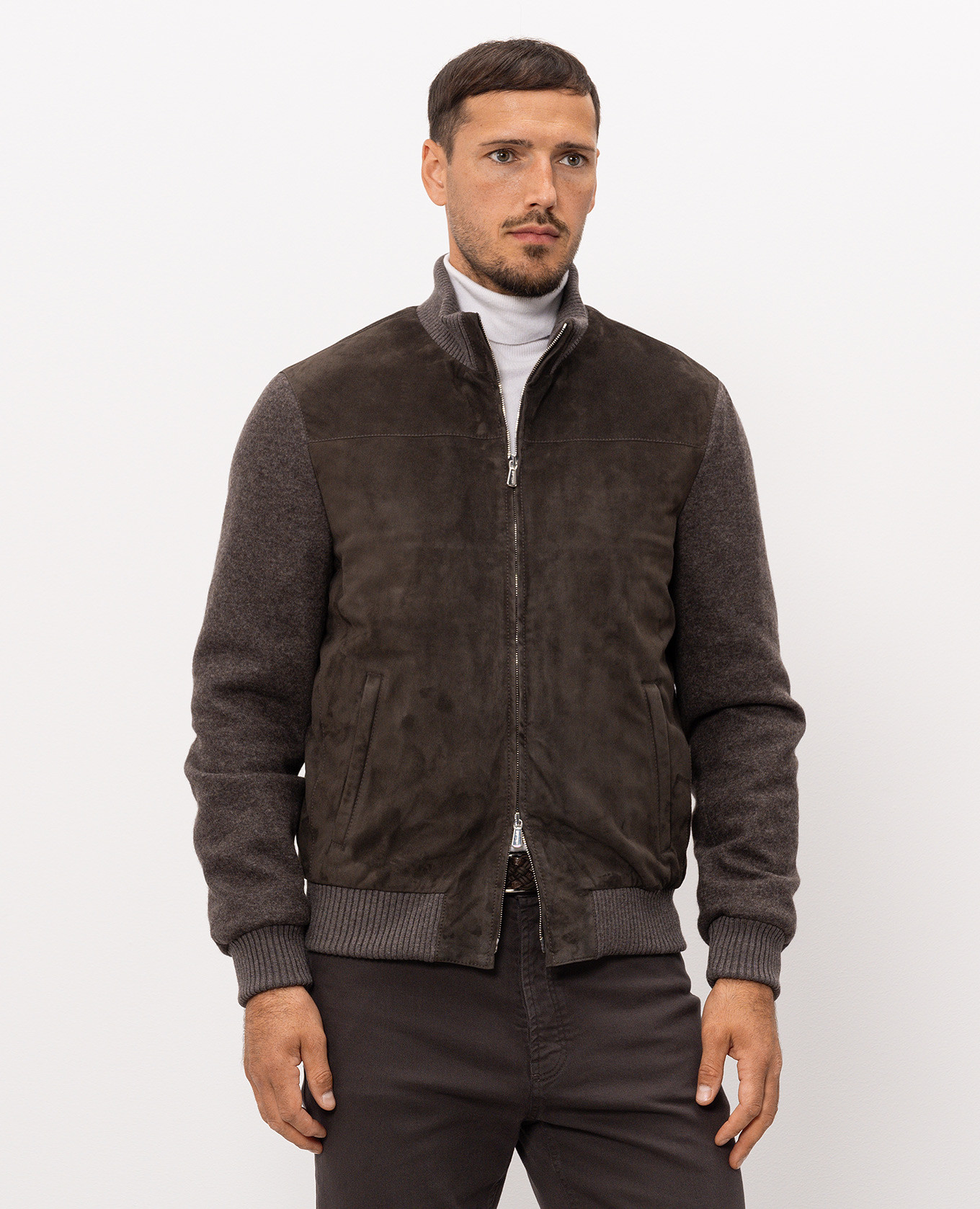 Khaki combination jacket Enrico Mandelli 3