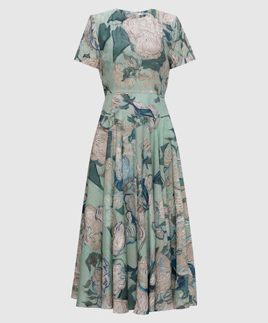 Groene jurk met print